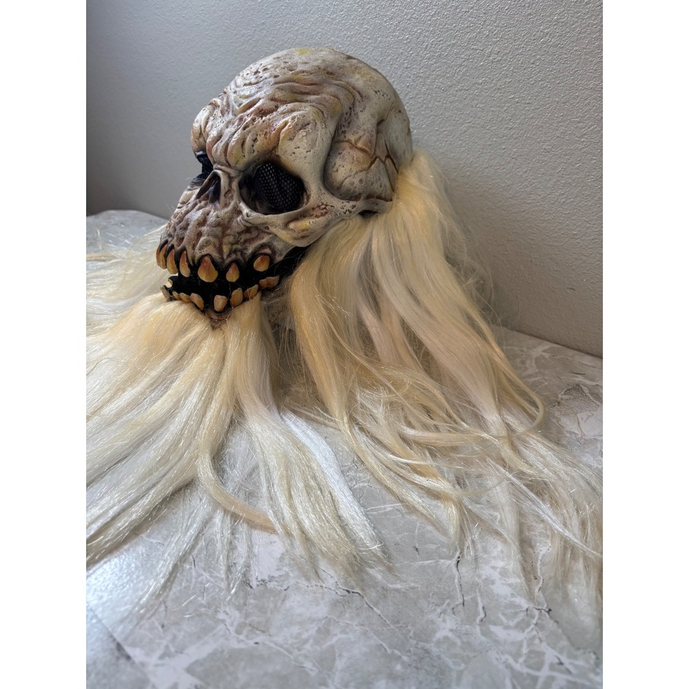 Vtg 2003 Paper Magic Group PMG Skeleton Skull Mask White Hair Halloween Scary - Picture 4 of 7
